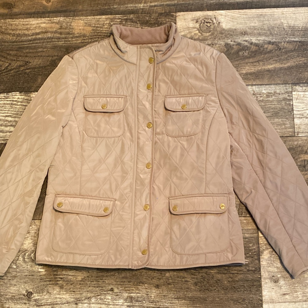 Talbots Beige Quilted Puffer Jacket